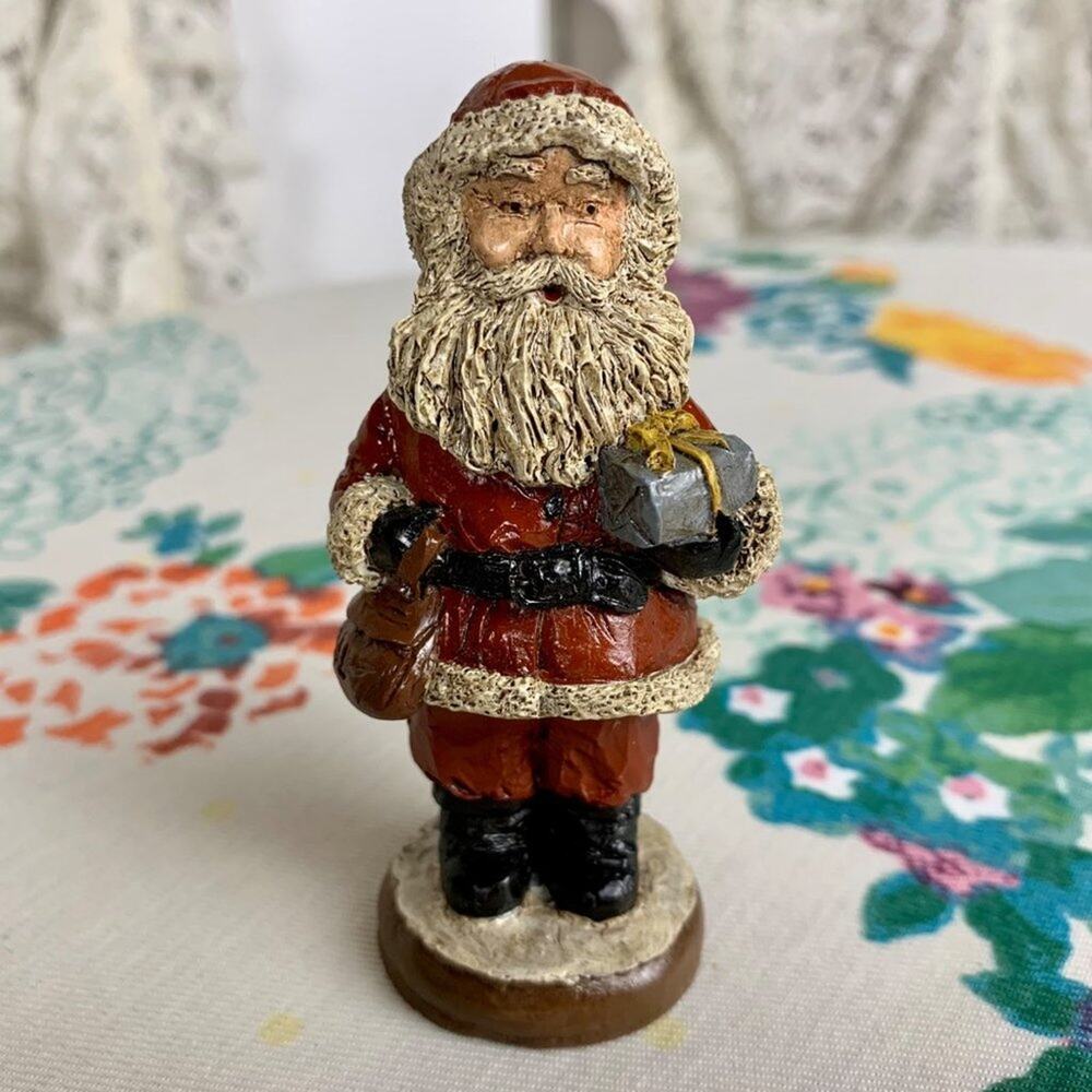 Vintage Santa Figurine Father Christmas Ornament 3.5"